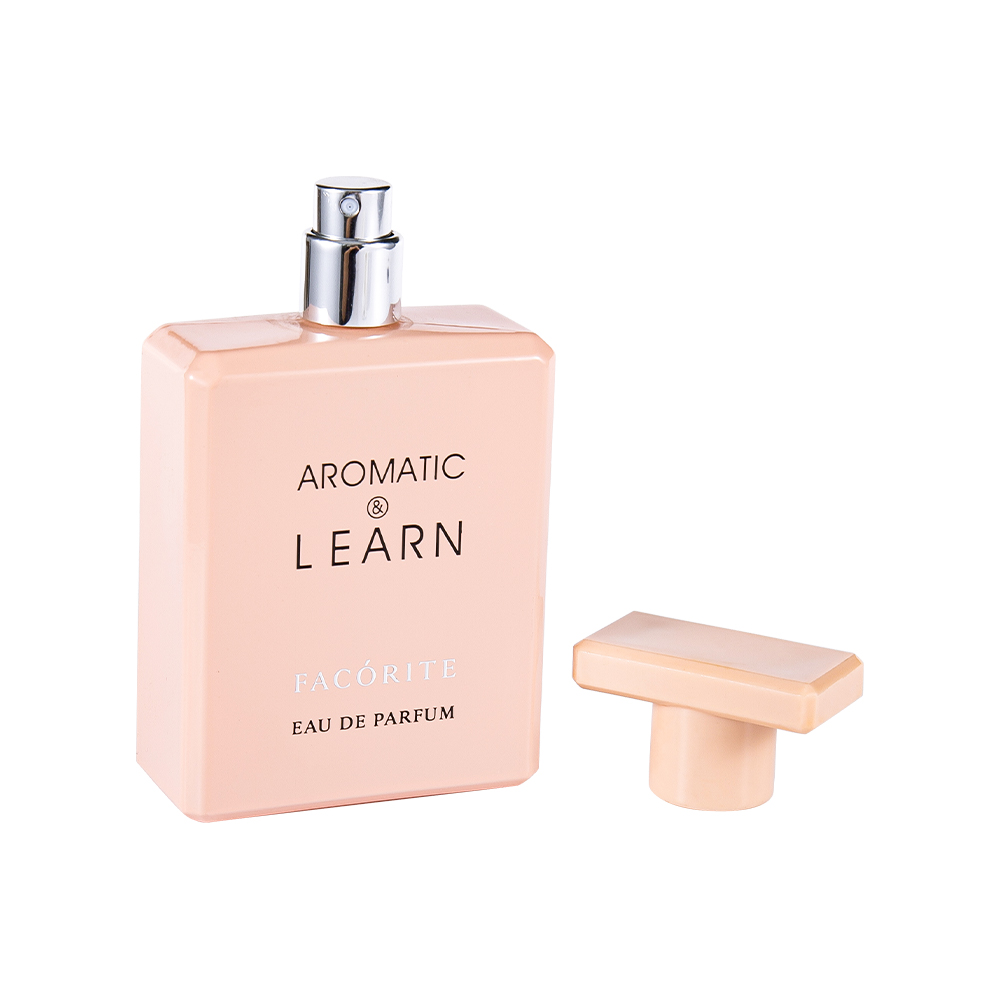 KY1490-WJ2155 50ML gecoat bedrukte rechthoekige glazen parfumfles met glanzende dop