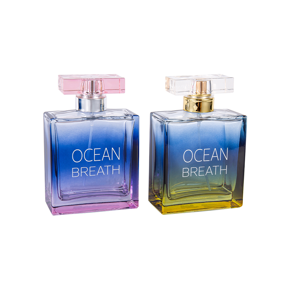 GC4375-WJ208 100 ml tweekleurige gecoate glazen parfumfles met Surlyn UV-gecoate dop