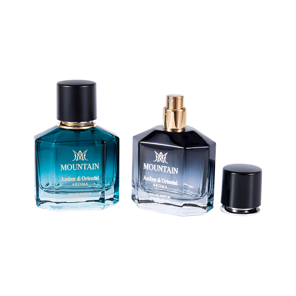 GC4030-WJ2099 50 ml glazen parfumfles met coating afdrukken en warmdruktape PP Abs UV-parfumdop