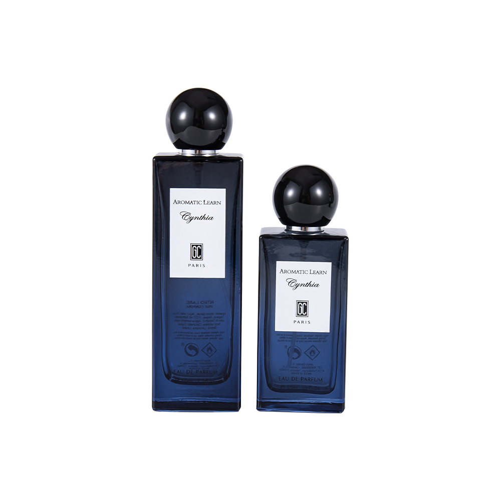 KY82-WJ2402 Platte, rechthoekige parfumflesjesset met kleine capaciteit, 35 ml en bolvormige parfumdop