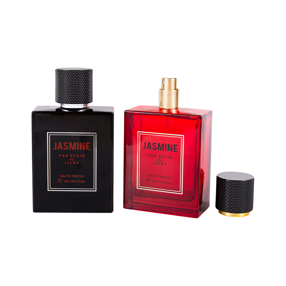 KY7-WJ2538 100 ml gladde glazen parfumflesjesset met gevlekte parfumdop
