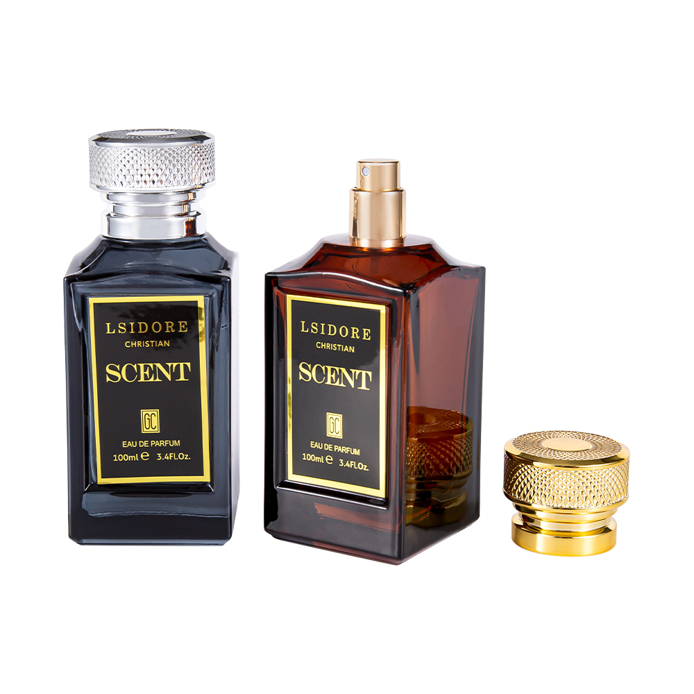 KY1522-WJ2341 100 ml luxe hot stamping parfumfles set met unieke parfumdop