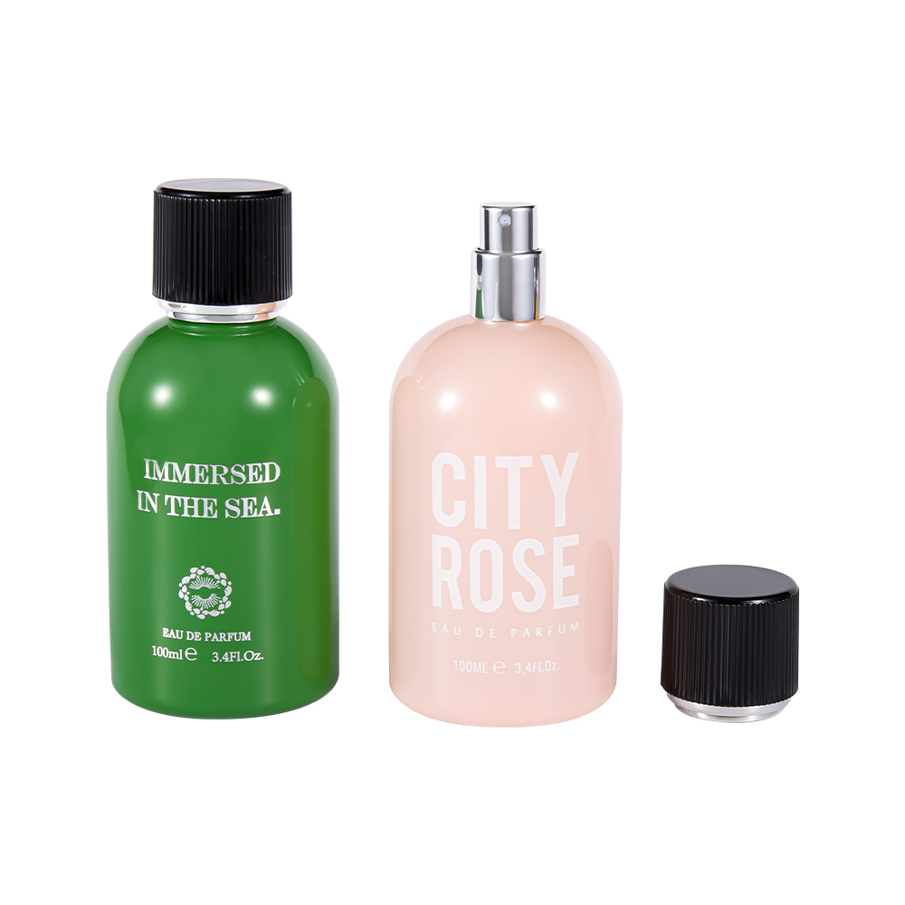 GC4463-WJ2361 100 ml gloednieuwe decoratieve glazen parfumfles met zwarte parfumdop