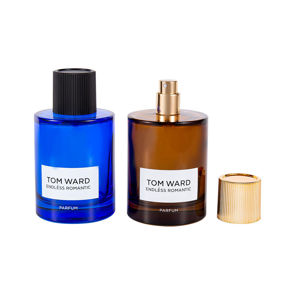 GC5178-WJ2623 100ML groothandel glazen parfumfles met gestreepte parfumdop